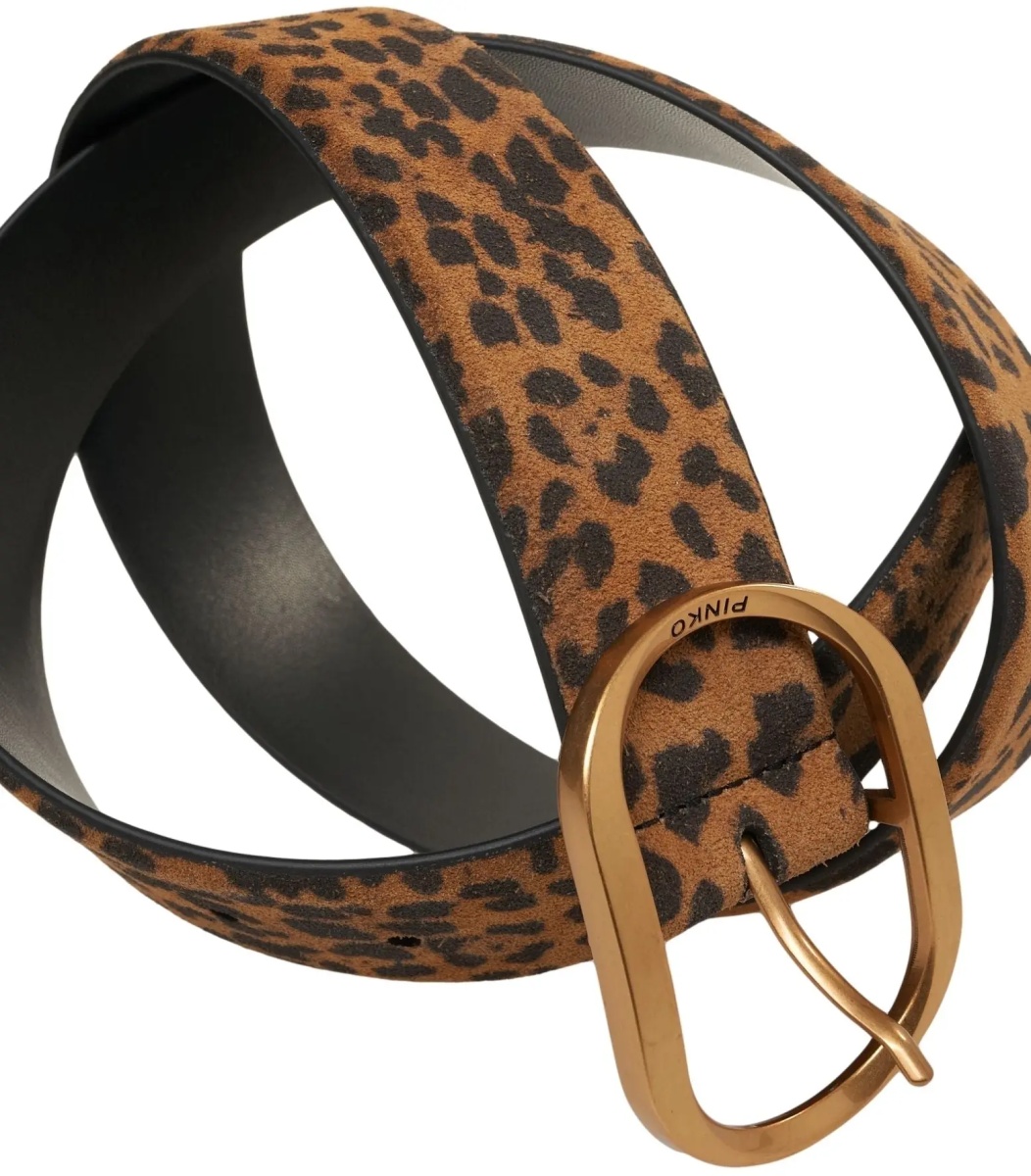 Curea Suede belt with animal print - Img 3