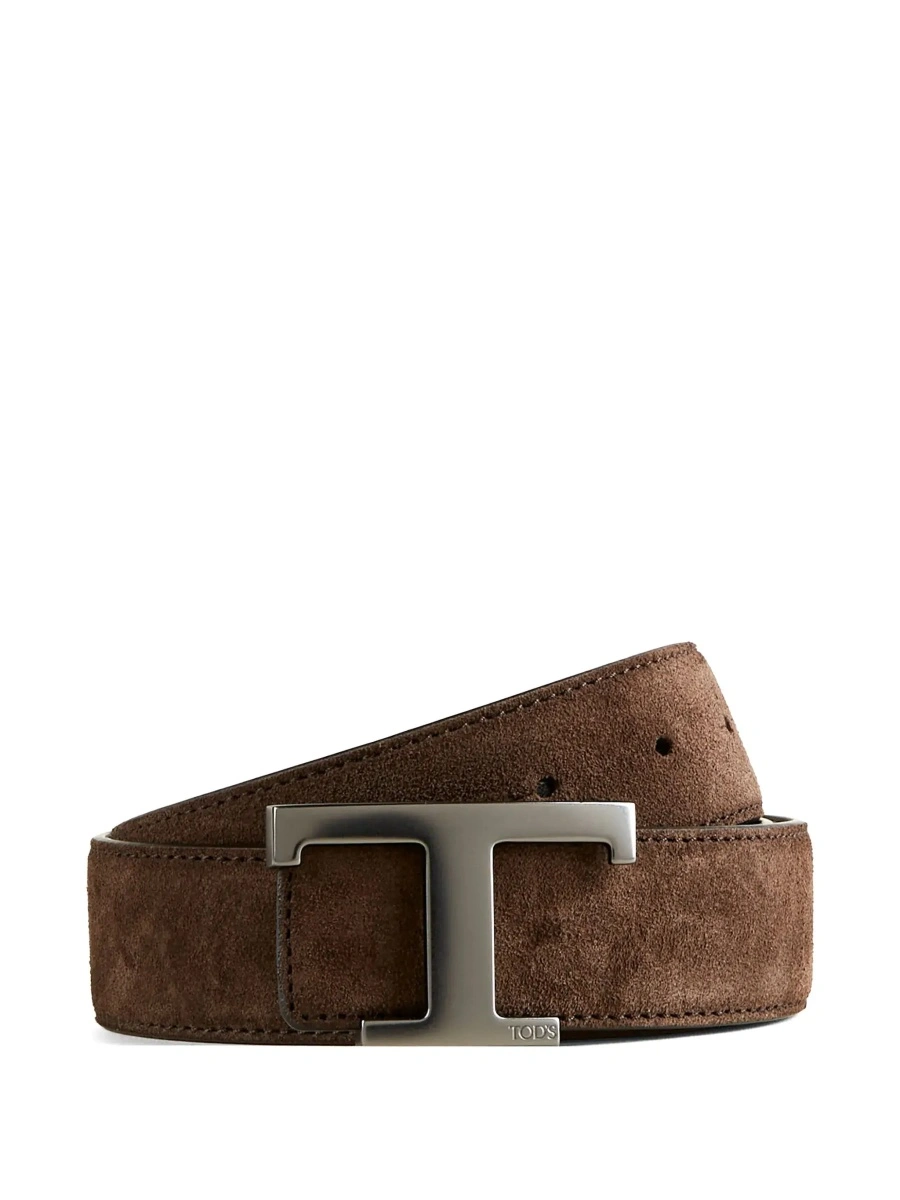 Curea TOD'S maro din piele intoarsa - Img 4
