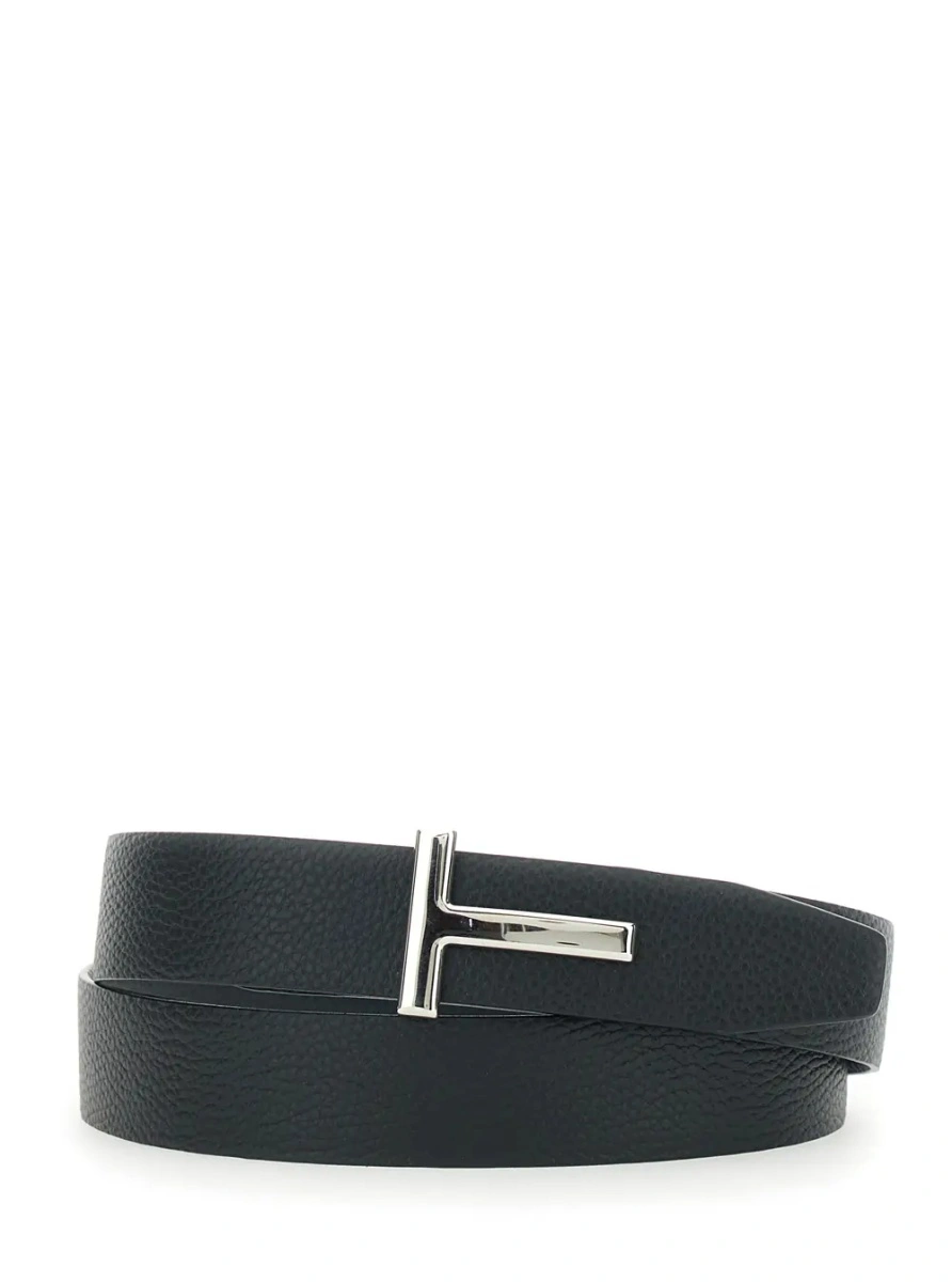 Curea Tom Ford albastra din piele - Img 3