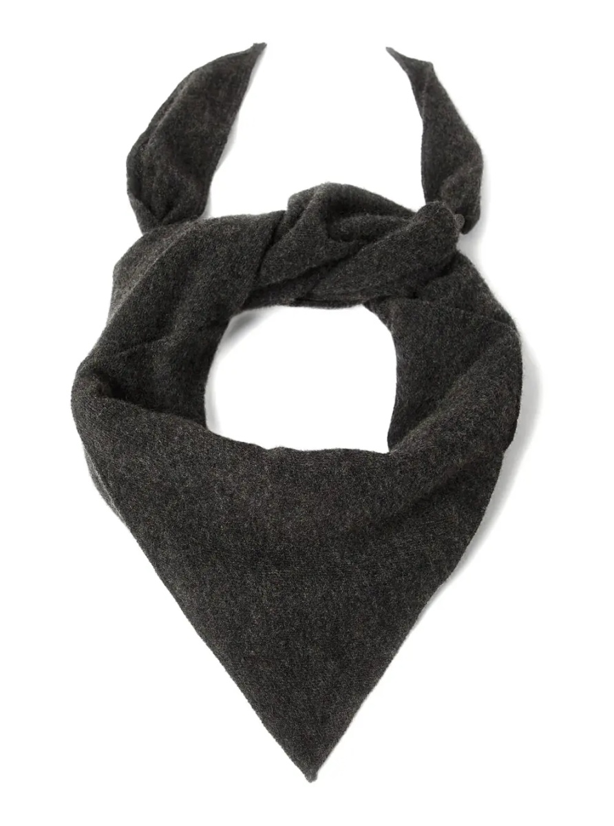 Esarfa Black scarf with rectangular design and Monili details in cashmere women - Img 2
