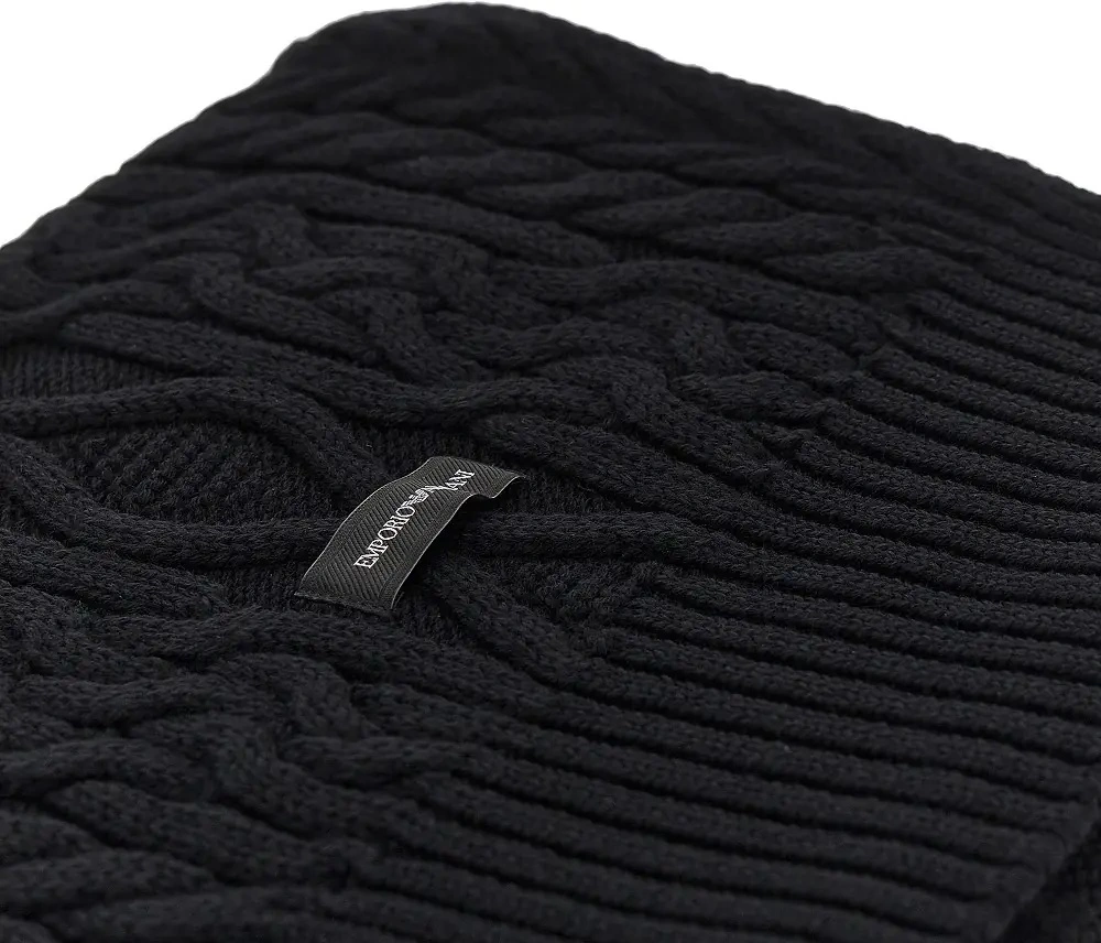 Esarfa Emporio Armani neagra din lana - Img 3