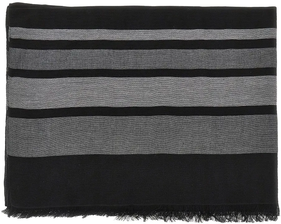 Esarfa Emporio Armani neagra din vascoza si modal - Img 2