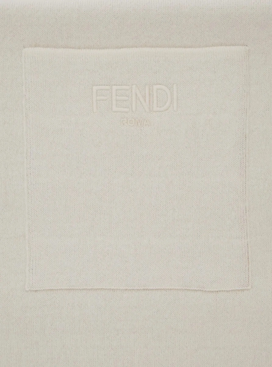 Esarfa Fendi alba din lana - Img 3