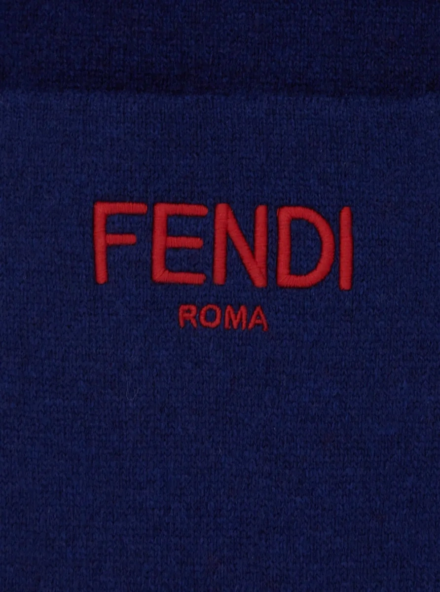 Esarfa Fendi albastra din lana si casmir - Img 3