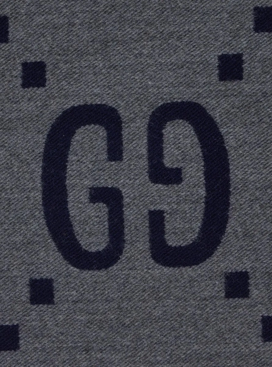 Esarfa Gucci gri din lana - Img 3