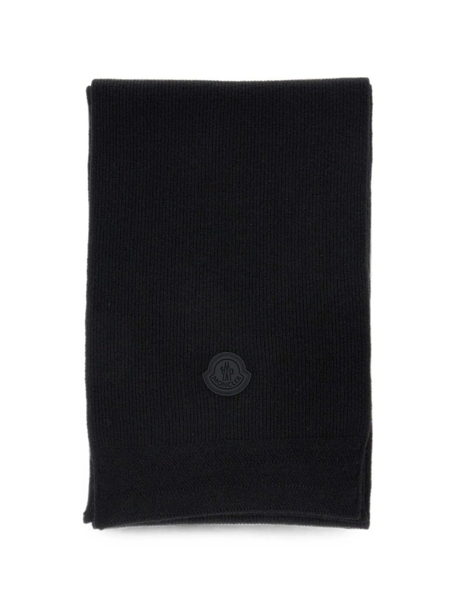 Esarfa Moncler neagra din lana - Img 6