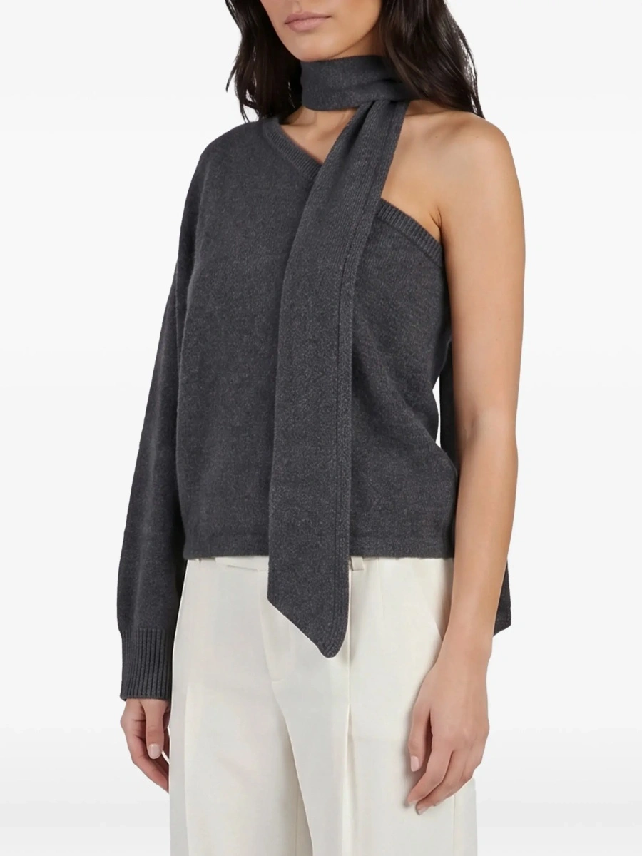 Esarfa One-Shoulder Top With Scarf Detail - Img 4