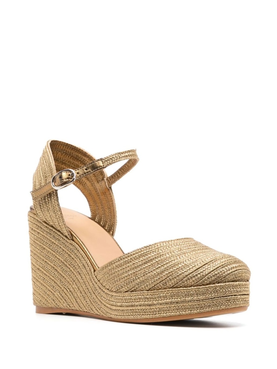 Espadrile CASTAÑER aurii din material textil - Img 2