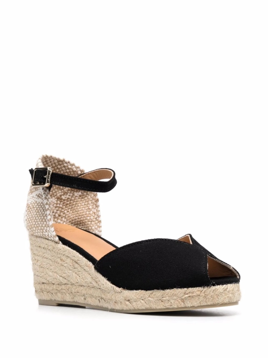 Espadrile CASTAÑER negre din material textil - Img 2