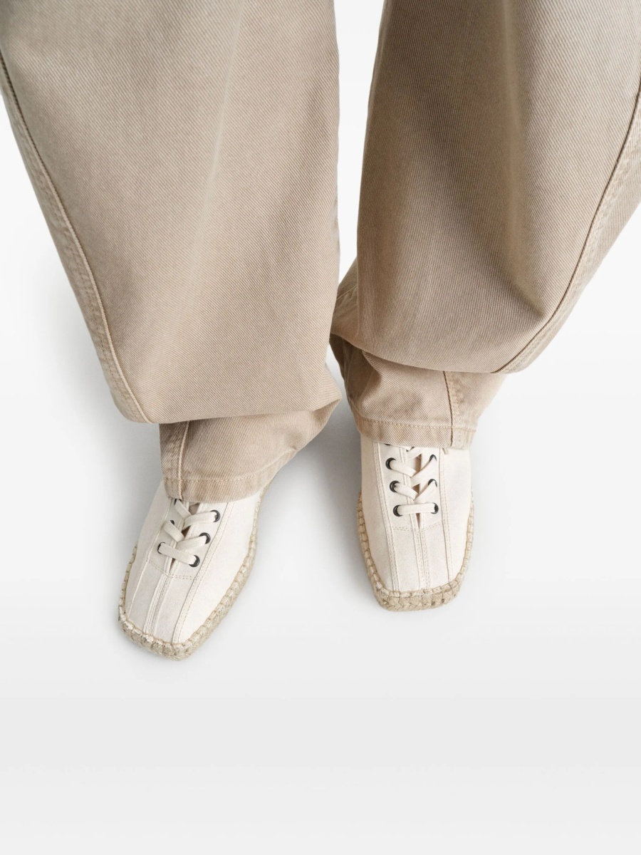 Espadrile LEMAIRE albe din bumbac - Img 5