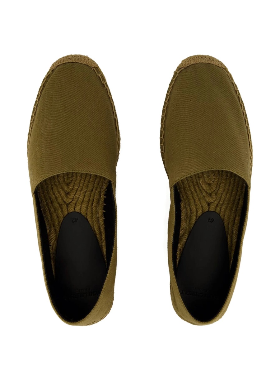 Espadrile Saint Laurent verzi din bumbac - Img 4