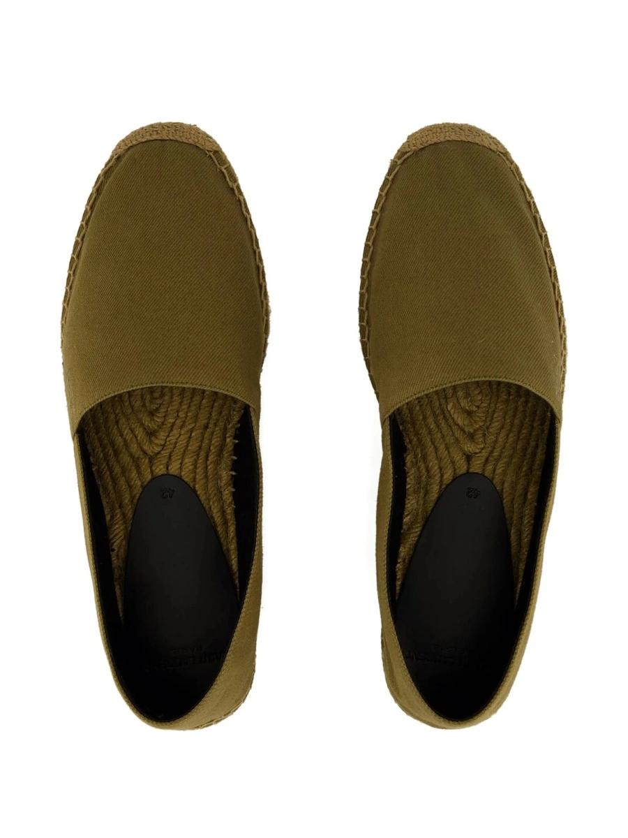 Espadrile Saint Laurent verzi din bumbac - Img 4