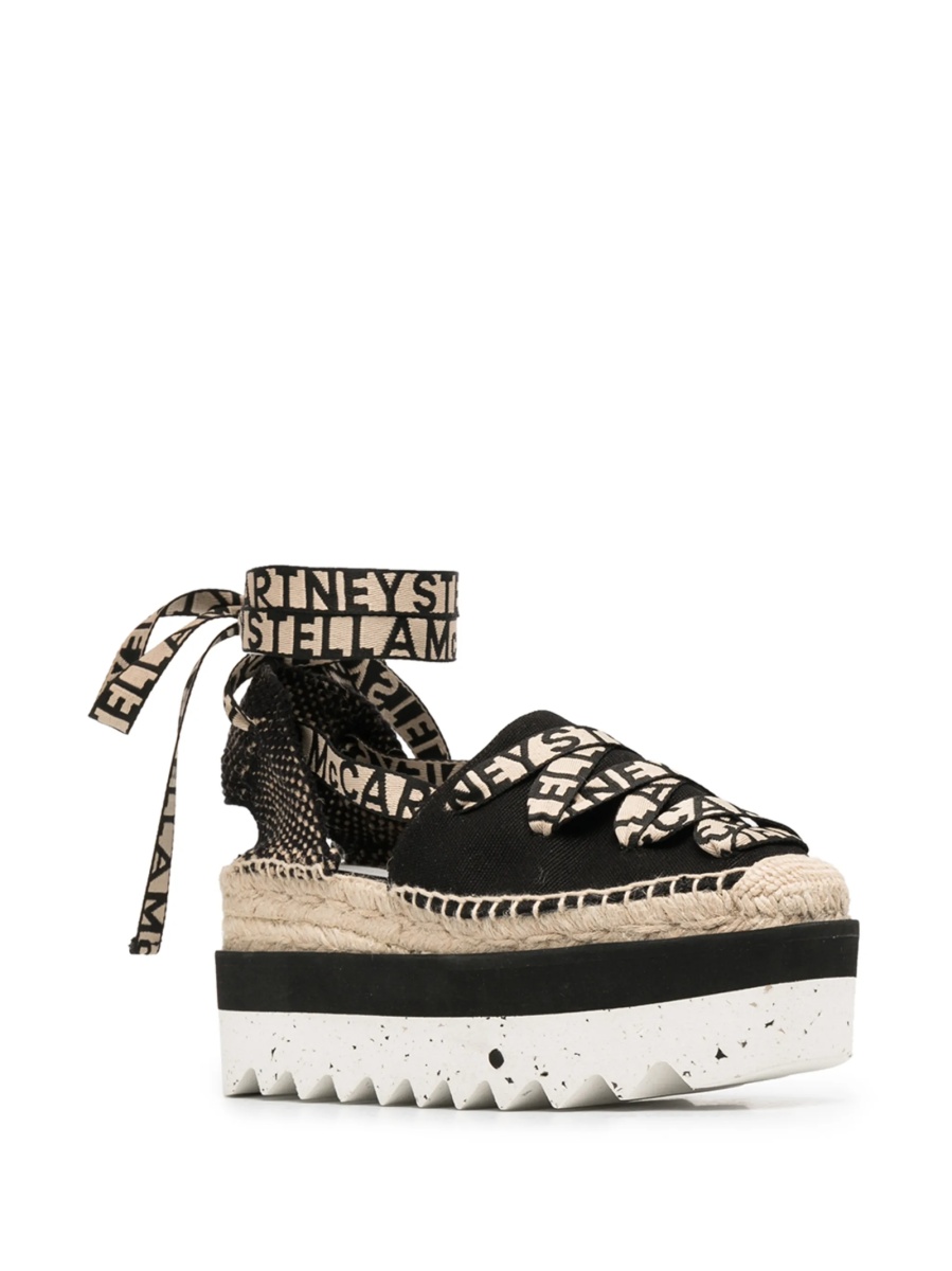 Espadrile Stella McCartney negre din bumbac organic - Img 2