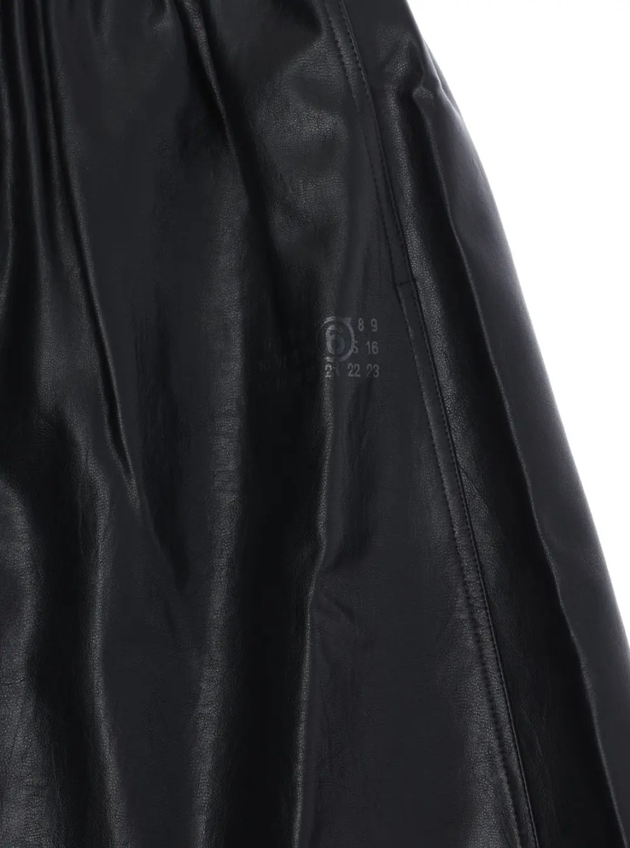 Fusta Black Skirt with elasticated waist and tone-on-tone logo patch in viscose Girl - Img 3