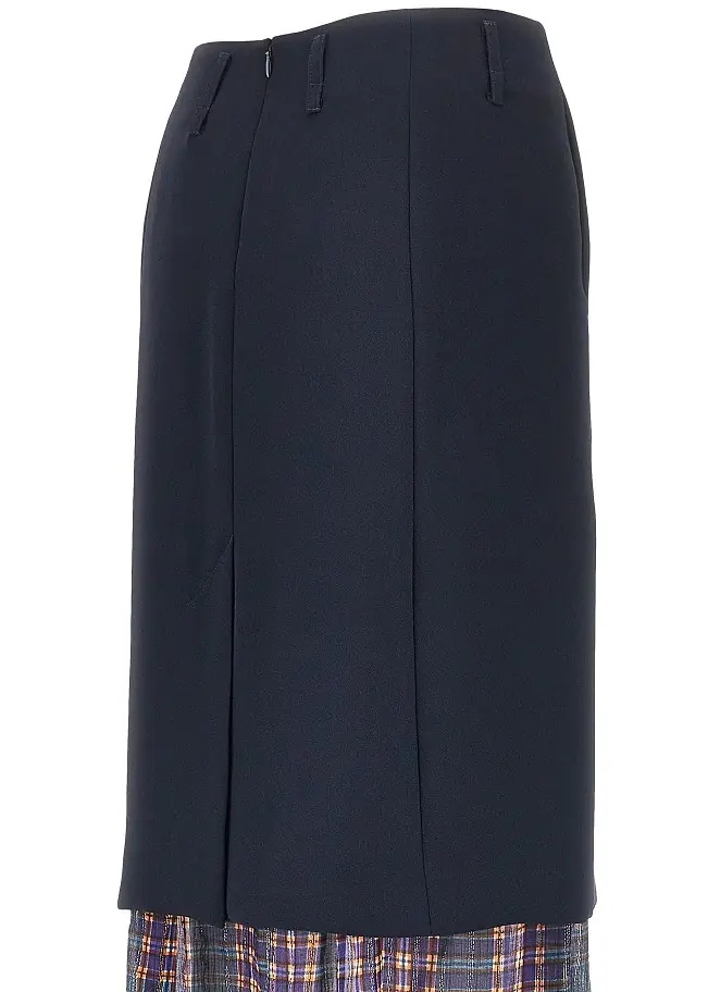 Fusta Cady midi skirt with check insert - Img 4