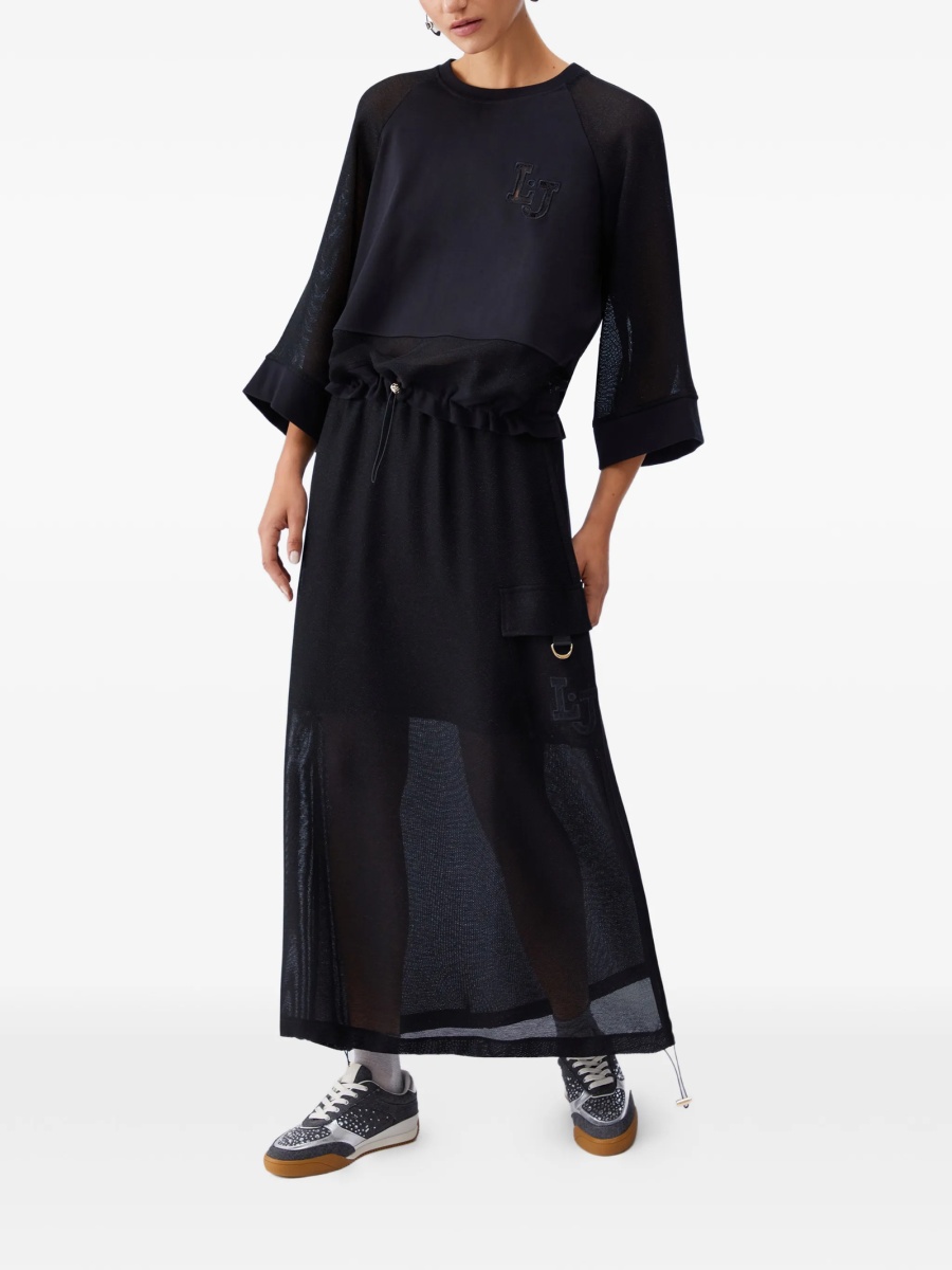 Fusta clos LIU JO SPORT neagra din polyester si vascoza - Img 2