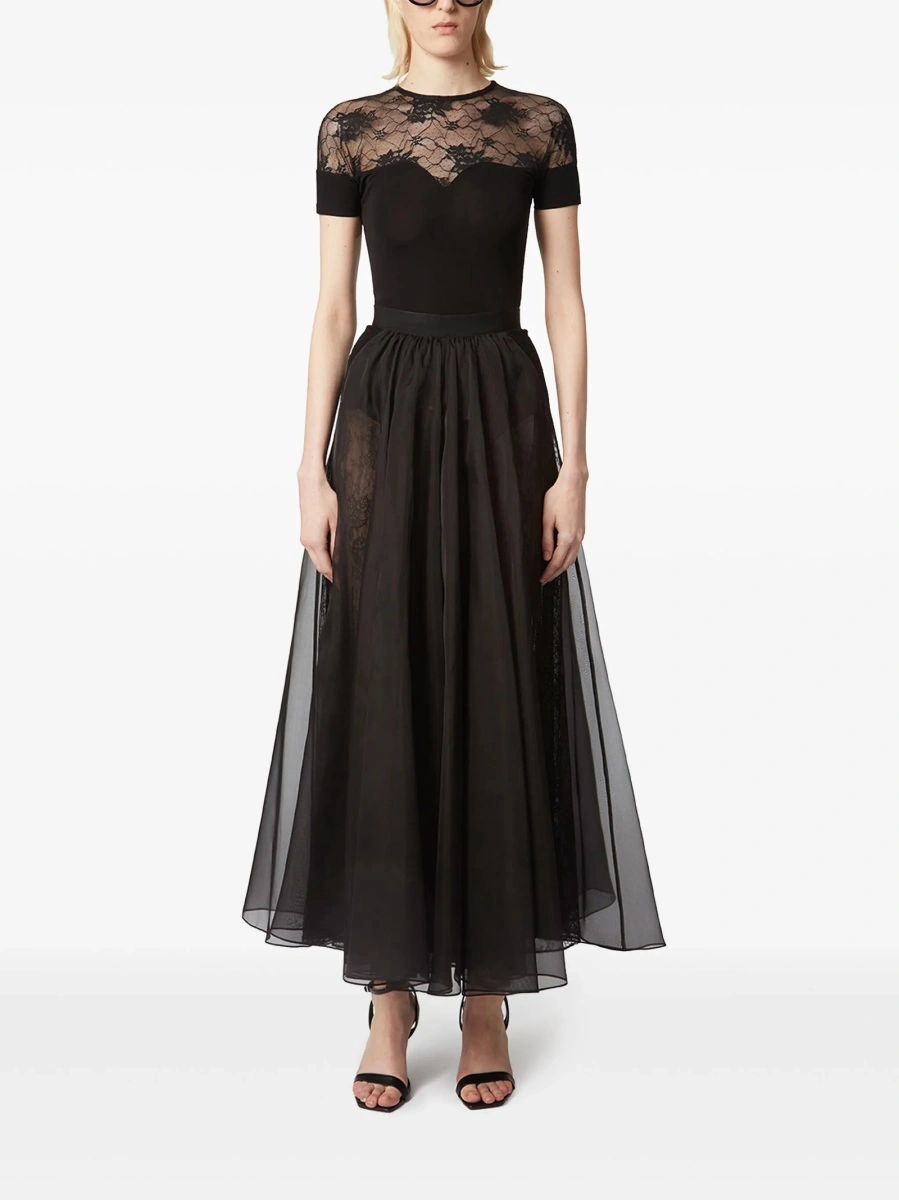 Fusta clos Nina Ricci neagra din matase - Img 2
