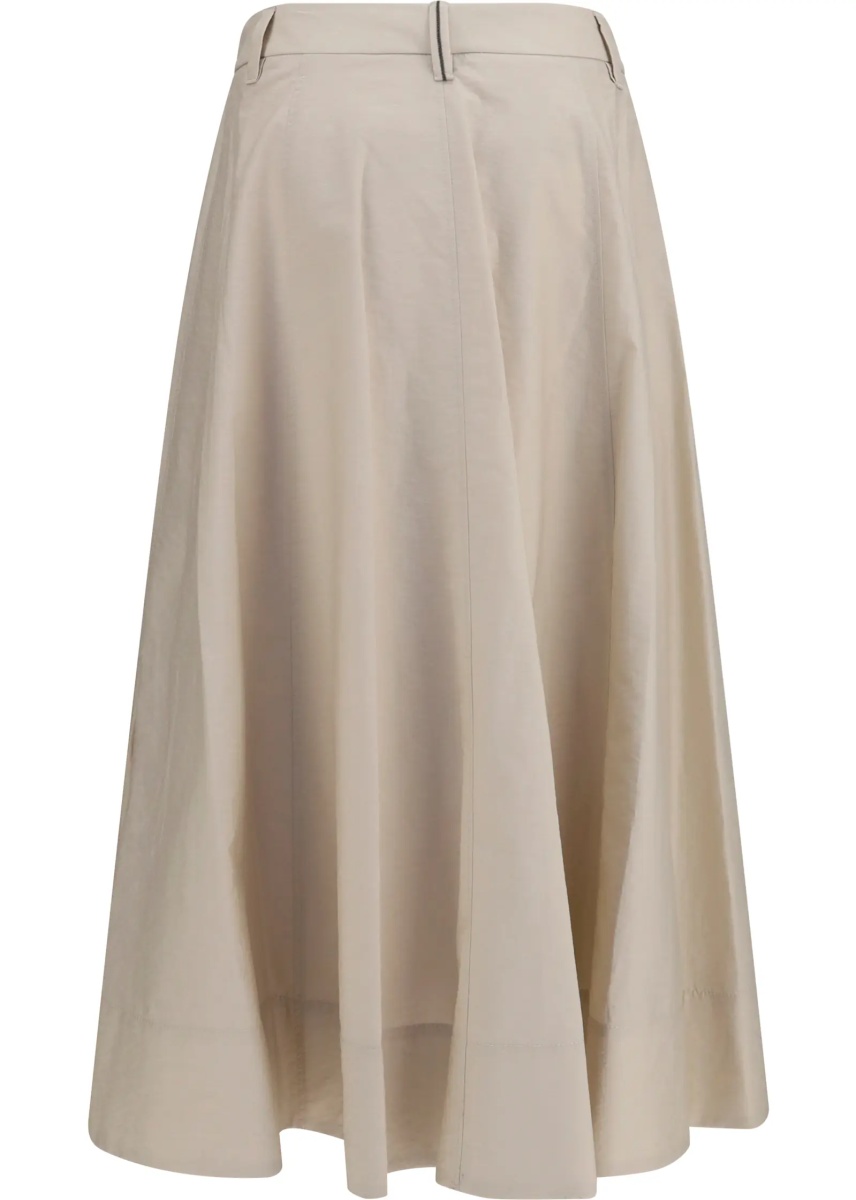 Fusta Cotton poplin Skirt with monili detail - Img 2