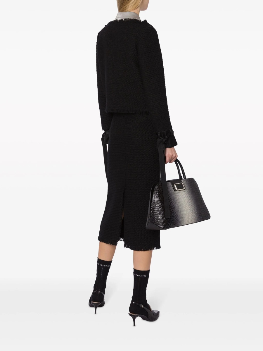 Fusta cu talie inalta Alberta Ferretti neagra - Img 3