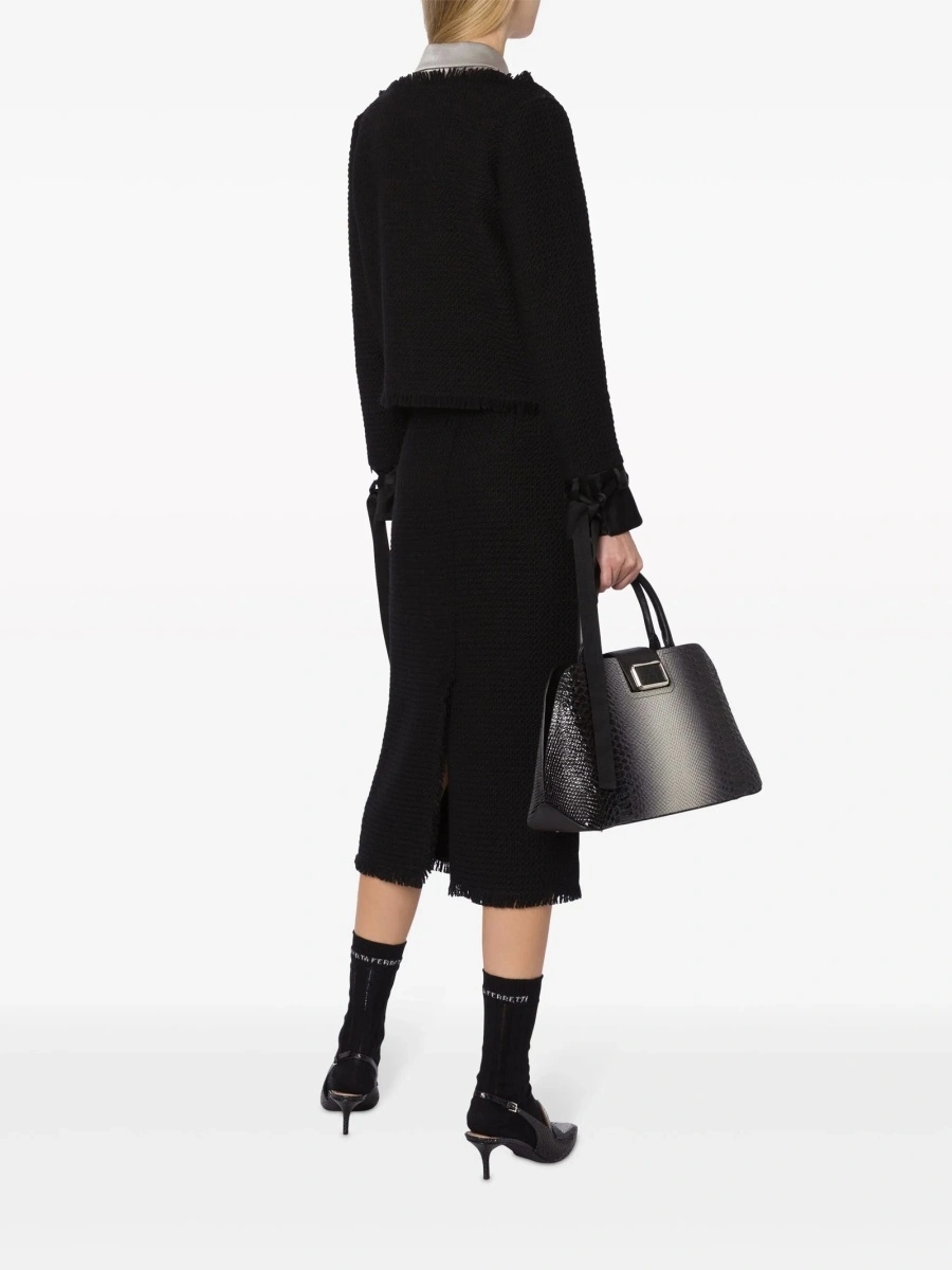 Fusta cu talie inalta Alberta Ferretti neagra - Img 3