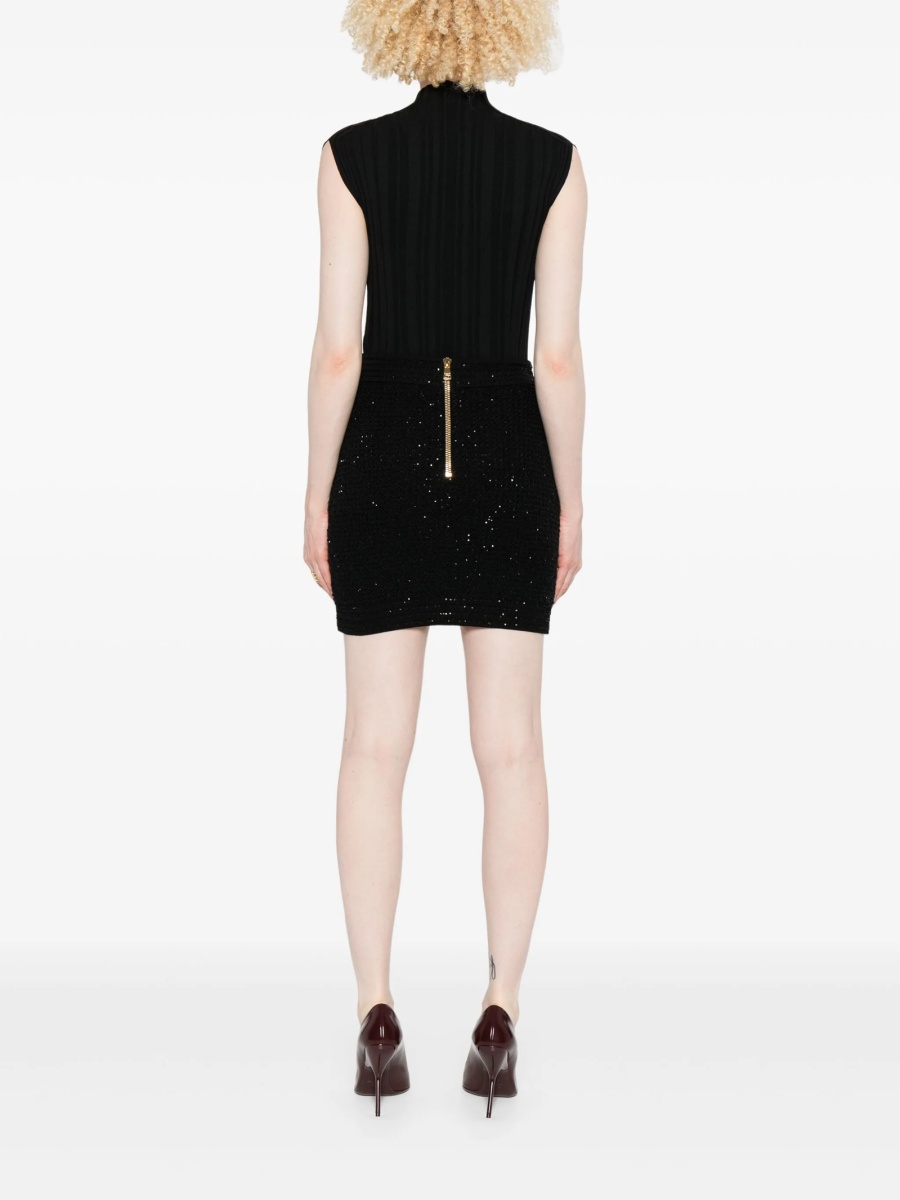 Fusta cu talie inalta Balmain neagra - Img 4