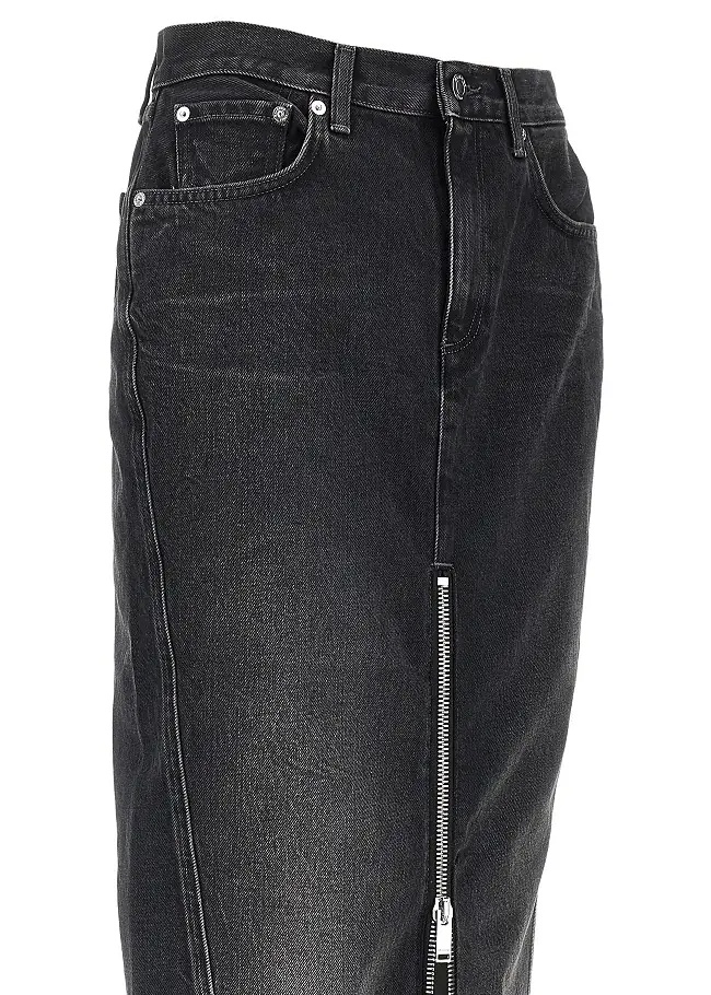 Fusta Denim midi skirt with front zip - Img 2