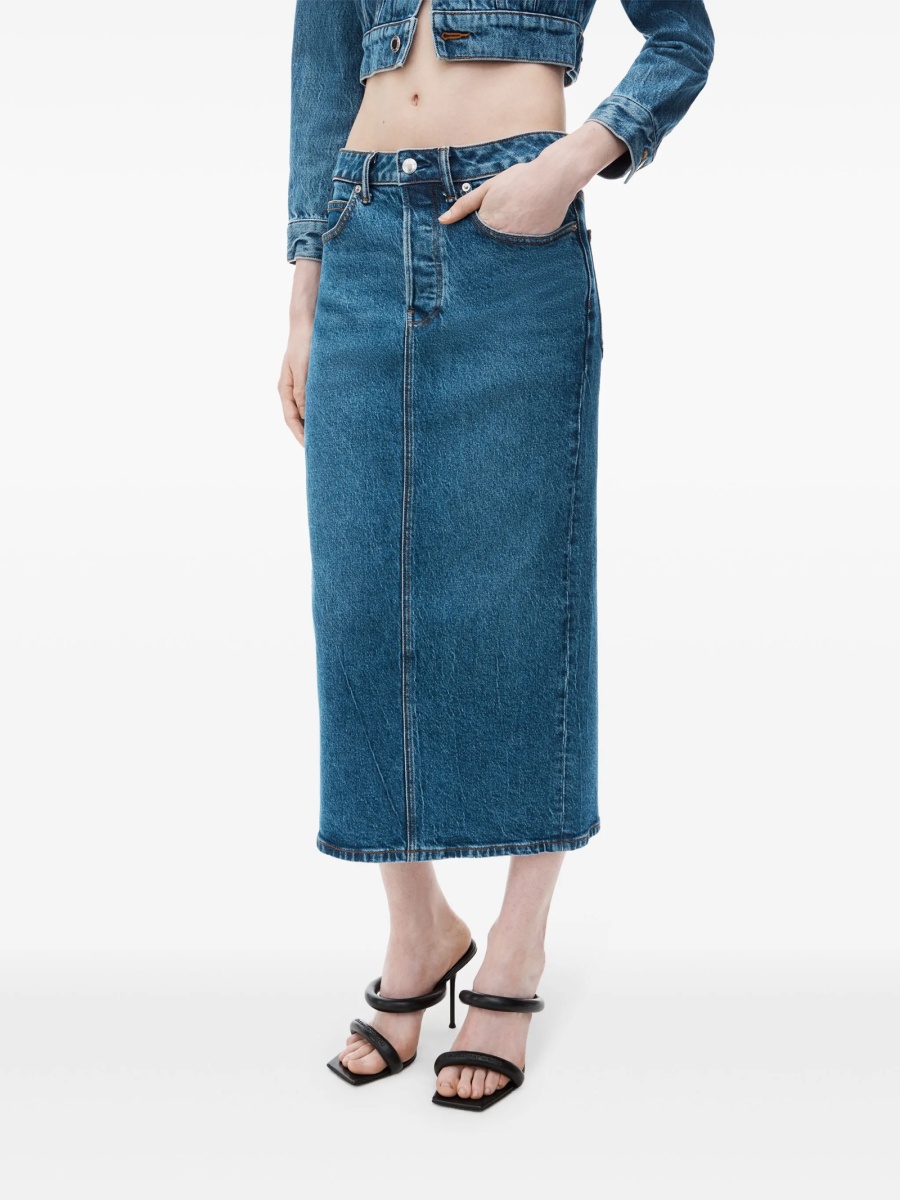 Fusta drepte Alexander Wang albastra - Img 3