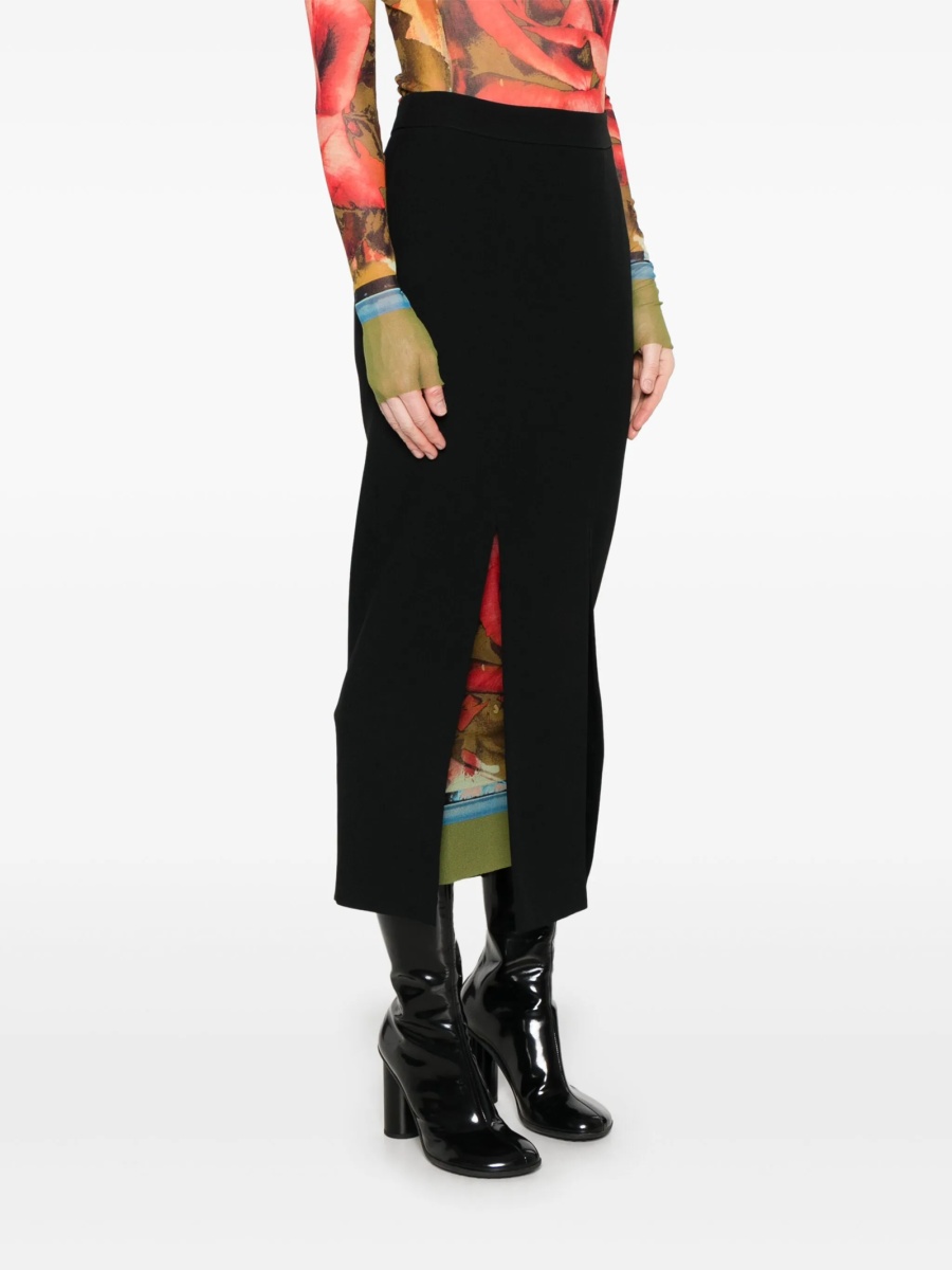 Fusta drepte Moschino neagra din acetat si vascoza - Img 3