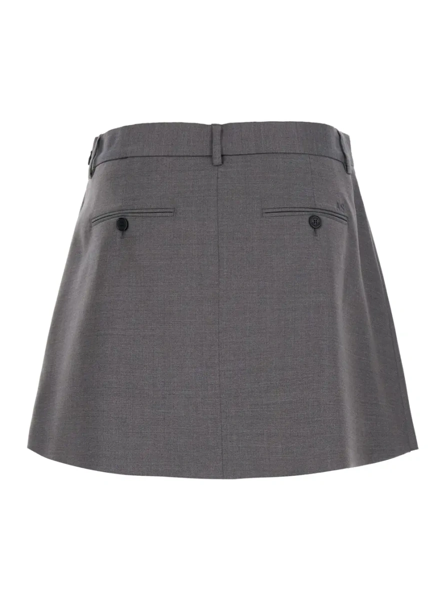 Fusta Gray Skirt with Tech Fabric Details - Img 2