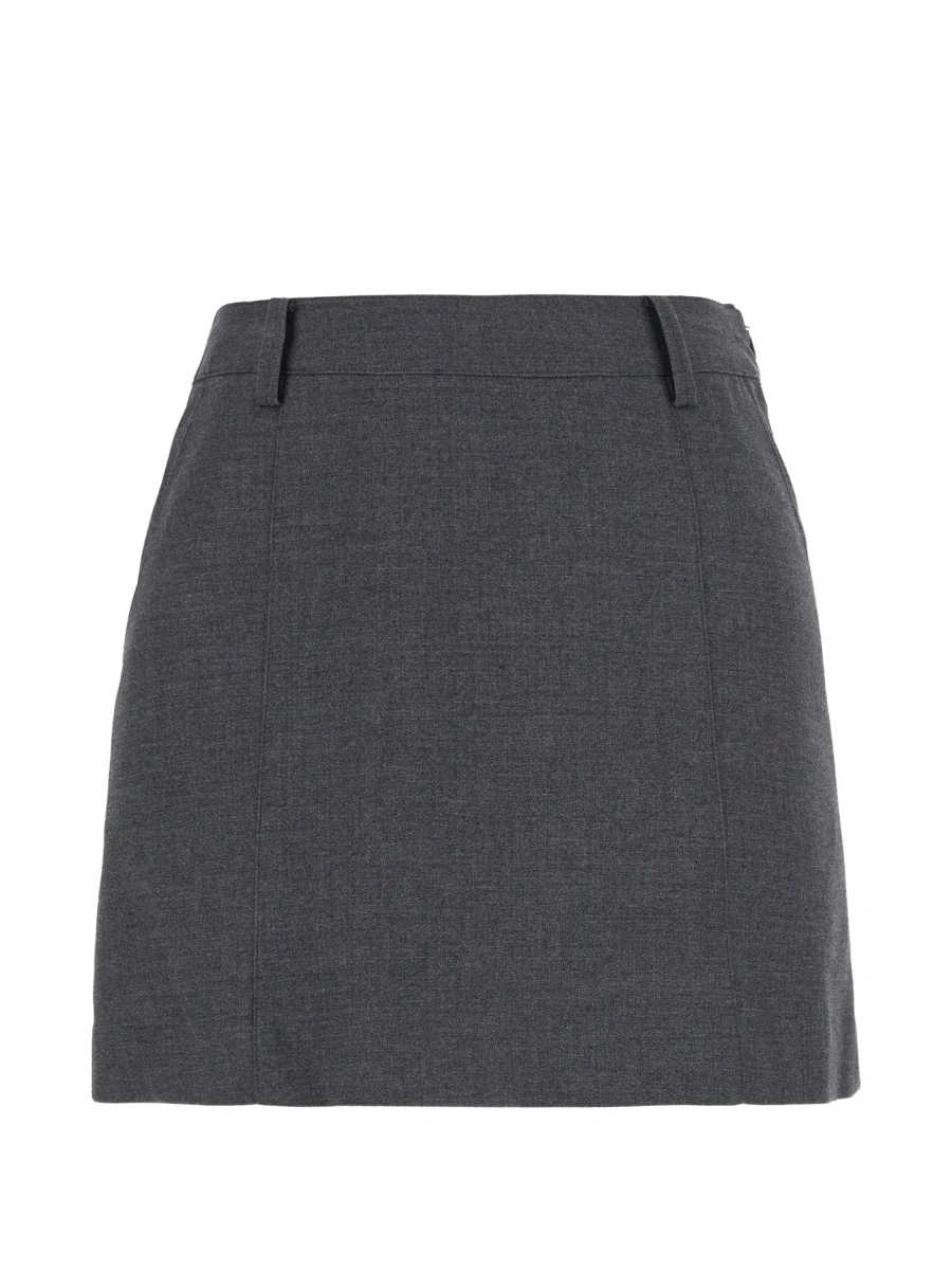 Fusta grey mini skirt with side zip closure and logo lettering on the side in Tech Fabric Women - Img 5