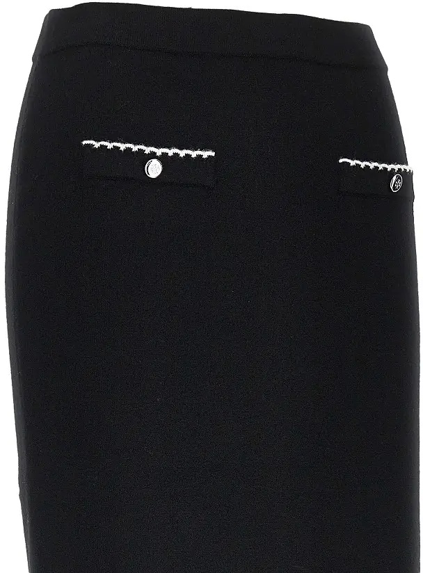 Fusta Knitted midi skirt with scalloped edges - Img 2