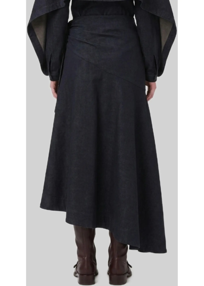 Fusta Maxi Denim Skirt With Draping - Img 3