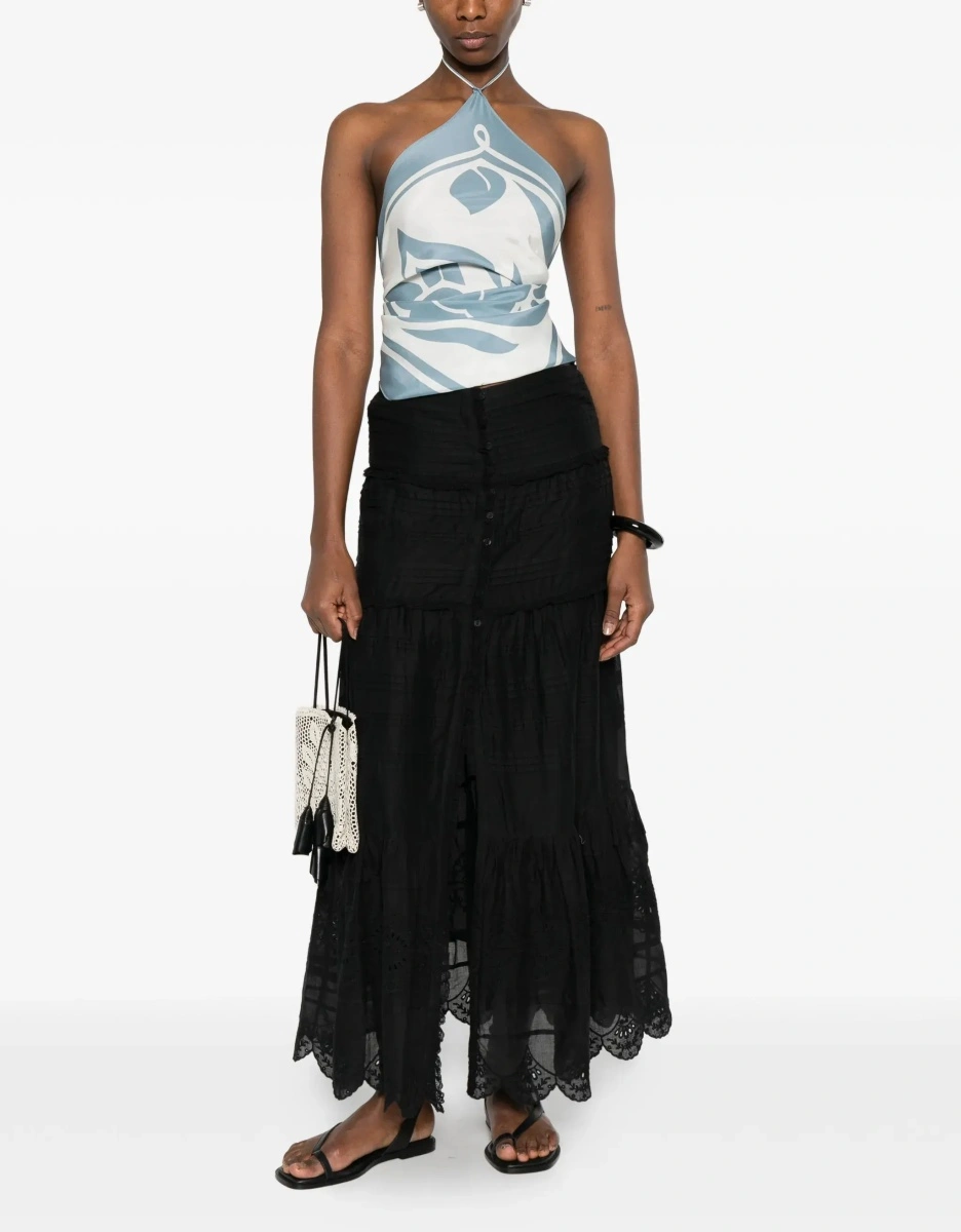 Fusta Paoline Long Cotton Skirt - Img 4