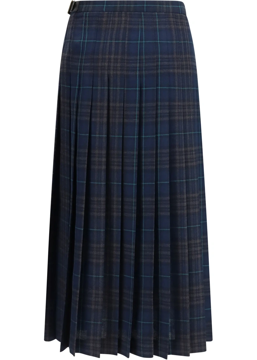 Fusta Pleated check wool-blend Skirt - Img 2