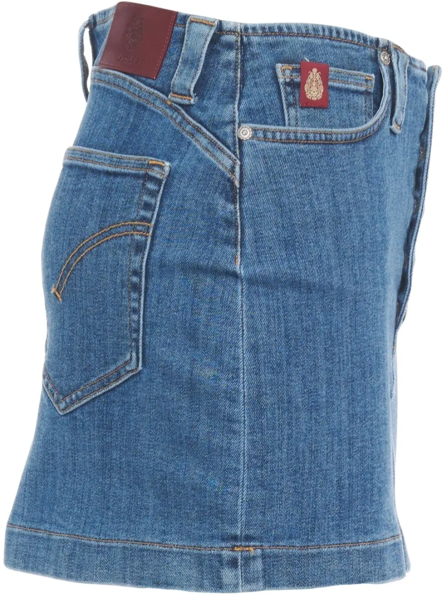 Fusta scurta Dondup albastra din denim - Img 2