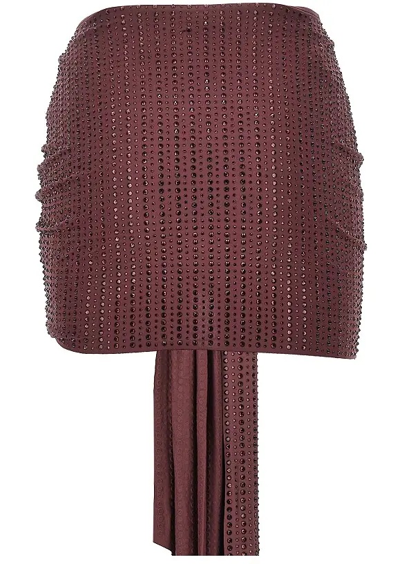 Fusta Strass-embellished draped mini skirt - Img 3