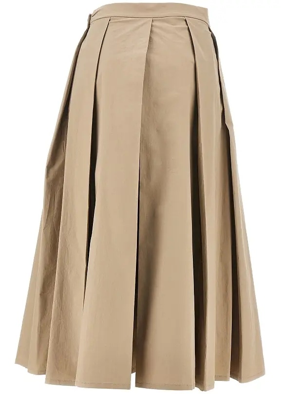 Fusta Stretch poplin pleated midi skirt - Img 3
