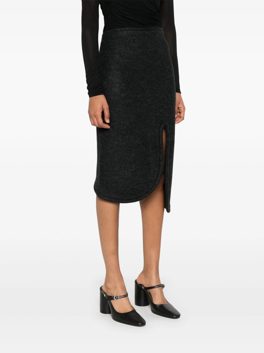Fusta Victoria Beckham gri din lana - Img 3