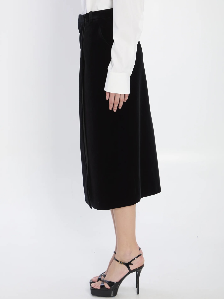 Fusta Wrap Skirt In Velvet - Img 3