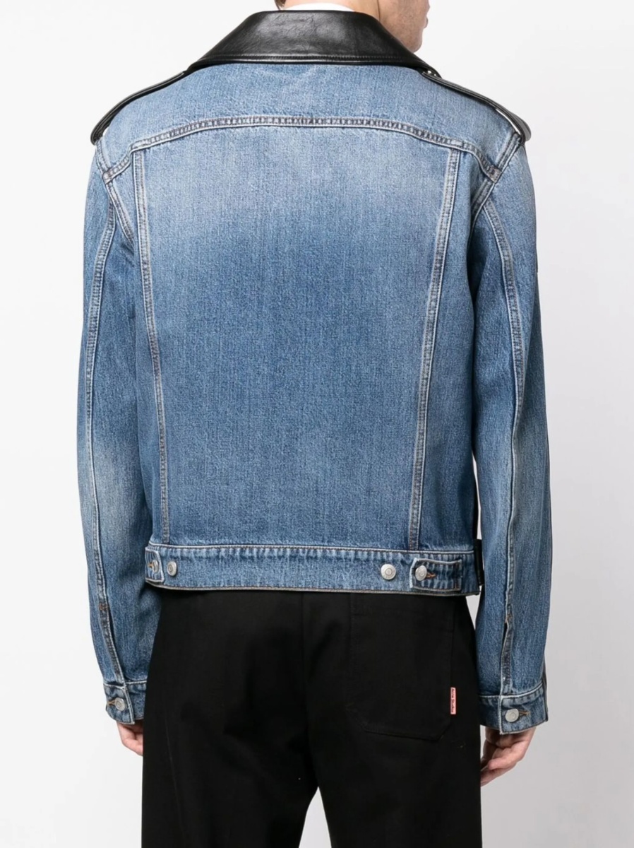 Geaca biker Alexander McQueen neagra din bumbac - Img 4