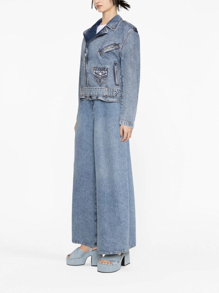 Geaca biker MOSCHINO JEANS albastra - Img 4