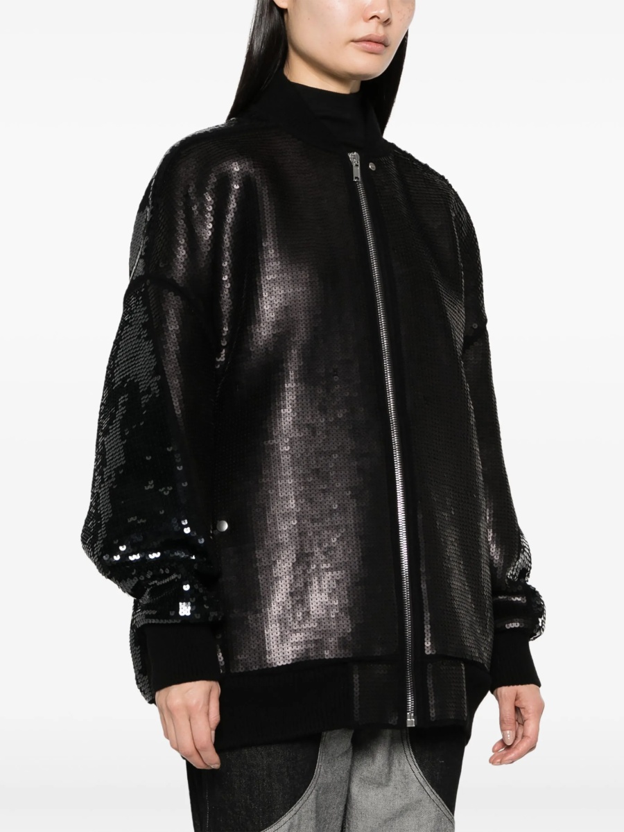 Geaca bomber Rick Owens neagra din lana si polyester - Img 3