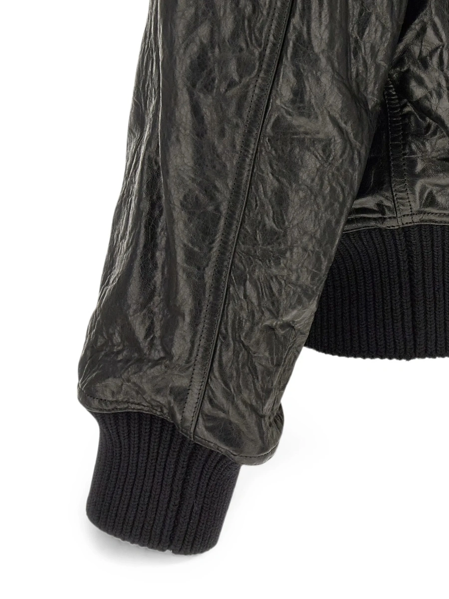Geaca bomber Rick Owens neagra din piele - Img 4