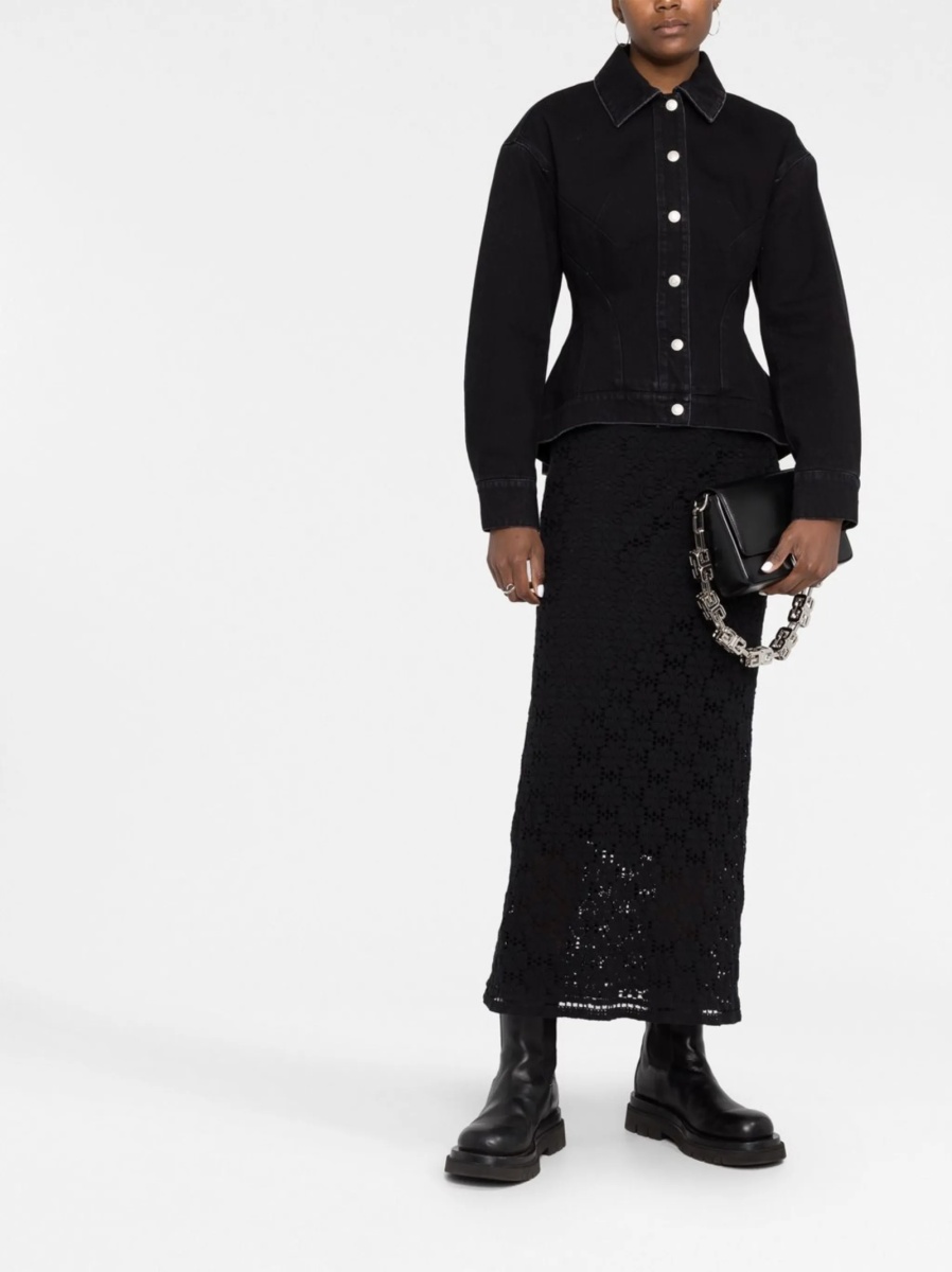 Geaca de blugi Alexander McQueen neagra din bumbac - Img 2