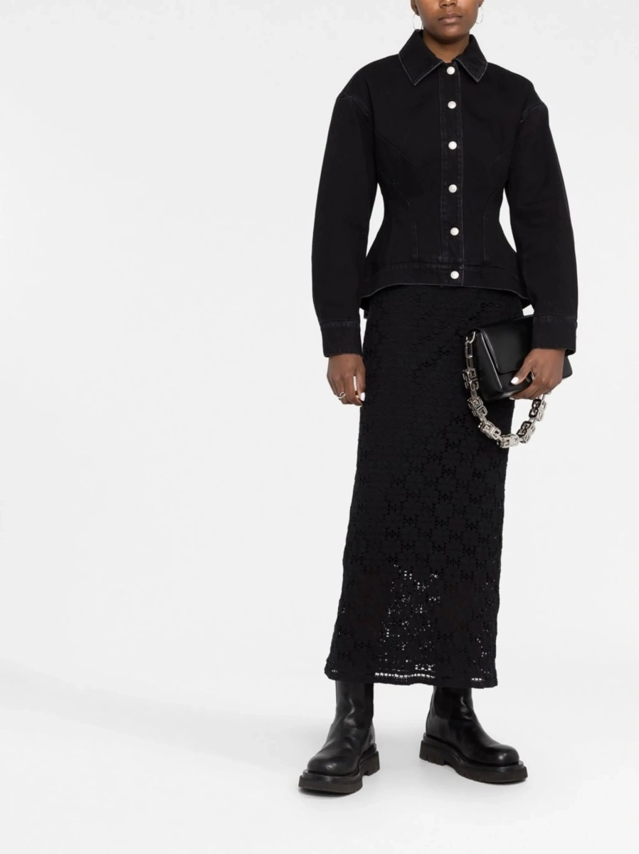 Geaca de blugi Alexander McQueen neagra din bumbac - Img 2
