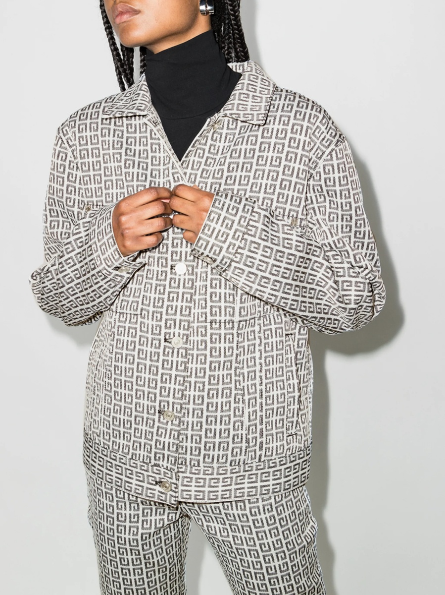 Geaca de blugi Givenchy alba din polyester - Img 2