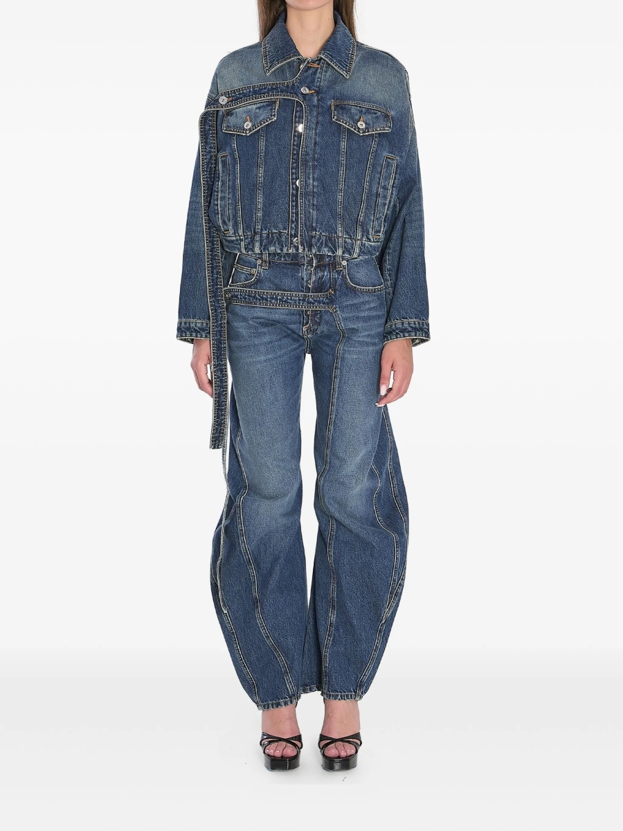 Geaca de blugi Jean Paul Gaultier albastra din bumbac - Img 2