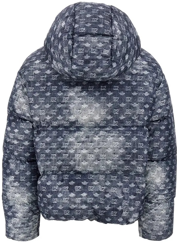 Geaca de Iarna Denim-effect printed down jacket - Img 3
