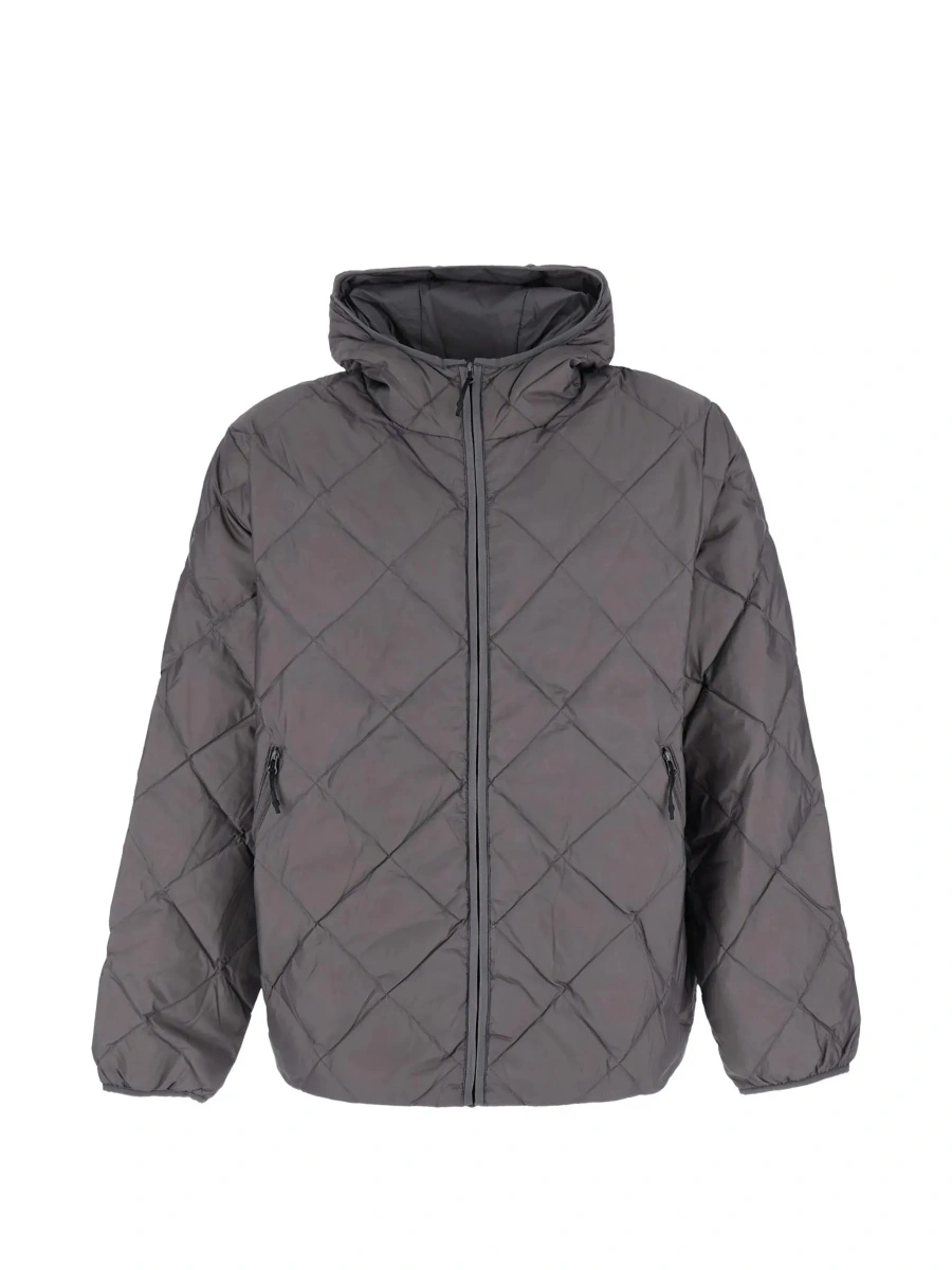 Geaca de Iarna Grey Down jacket with hood and two zip pockets on the front in Tech Fabric for men - Img 6