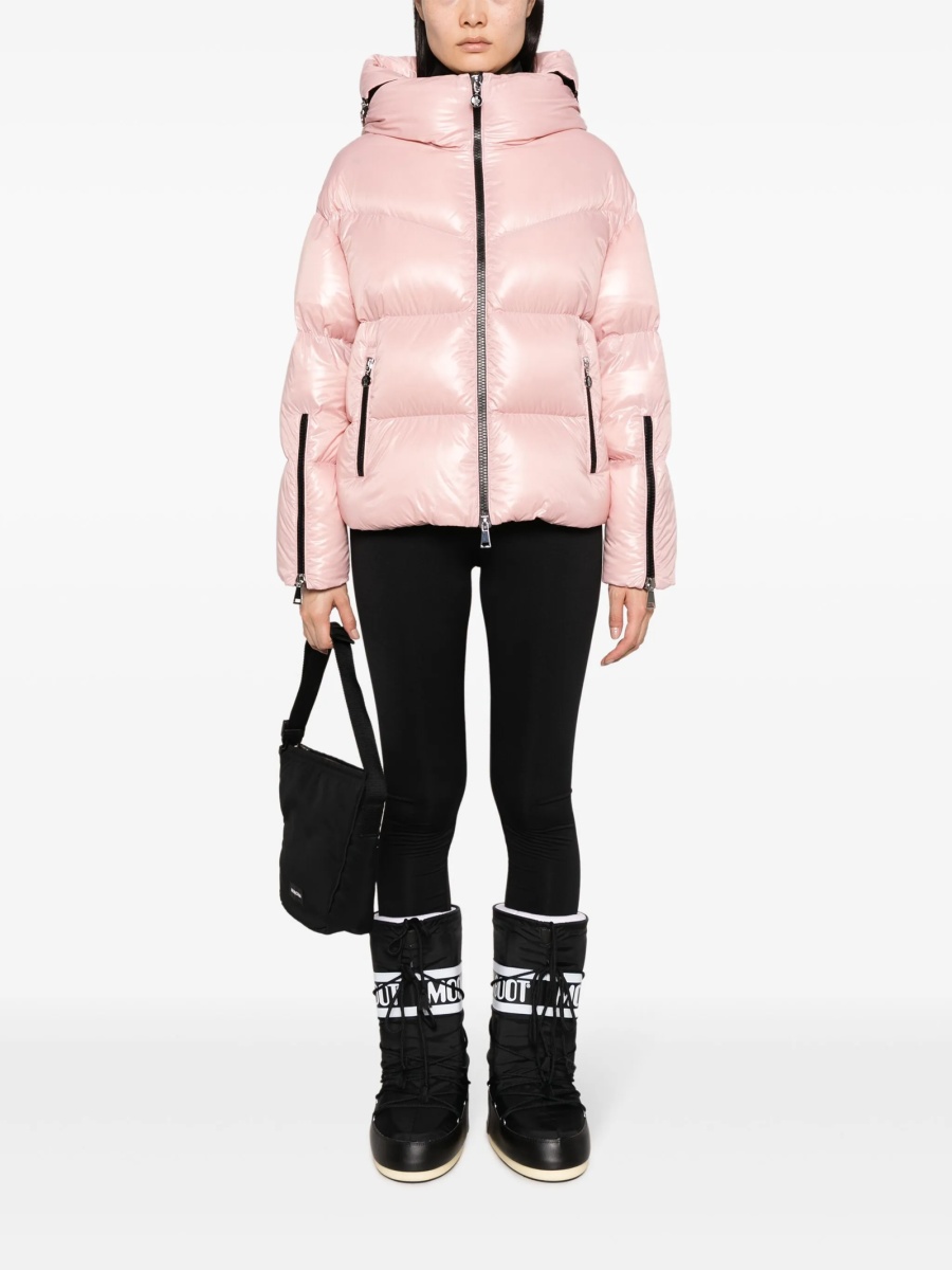 Geaca de iarna Moncler roz din poliamida - Img 2